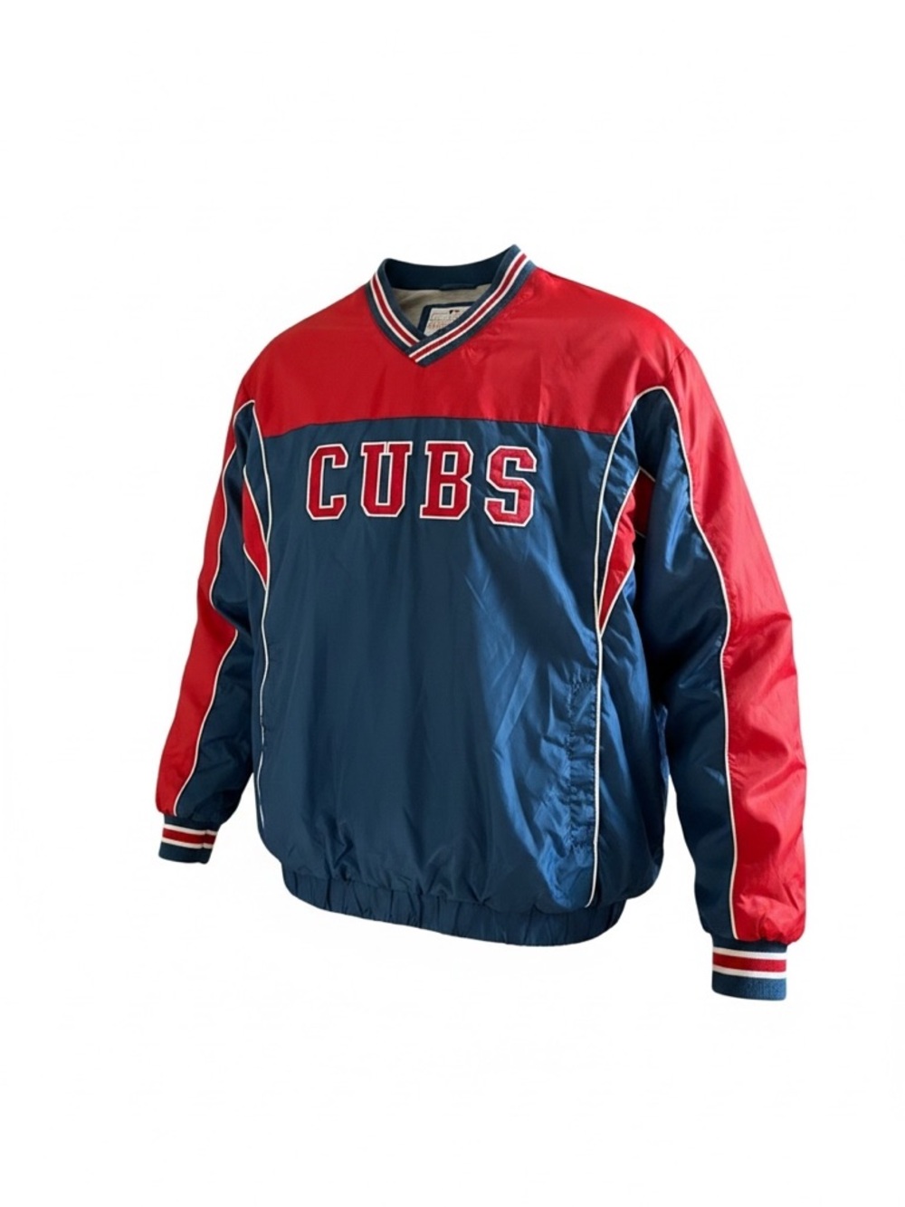 Chicago Cubs Red & Navy Windbreaker Pullover Jacket - Vintage!